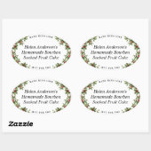 ヴィンテージホリーフレーム楕円クリスマスギフトラベル 楕円形シール (シート)