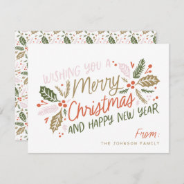 ヴィンテージホリーブライトタイポグラフィクリスマス シーズンカード