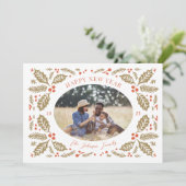 ヴィンテージホリーベリーオーバルフォト |赤と金色 シーズンカード (スタンド正面)