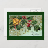 ヴィンテージホリーベリークリスマス シーズンポストカード (正面/裏面)