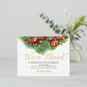 ヴィンテージホリーベリーパインコーン移動 箔シーズンポストカード (立ち正面)