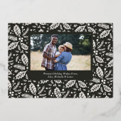 ヴィンテージホリーベリーフォトクリスマスコール 箔シーズンカード (裏面)