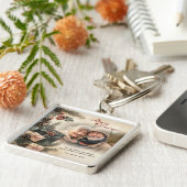 ヴィンテージホリーベリーベージュフォトクリスマス キーホルダー (側面)