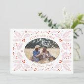 ヴィンテージホリーベリー楕円形の写真 |鮮やかな赤ピンク シーズンカード (スタンド正面)