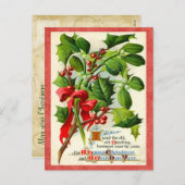 ヴィンテージホリーホリディハガキ シーズンポストカード (正面/裏面)