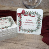 ヴィンテージホリーボウ ビジネス クリスマスパーティ スクエアペーパーコースター