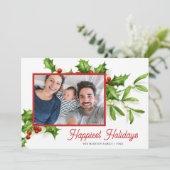 ヴィンテージホリーミストレトーフォトホリデーカード (スタンド正面)