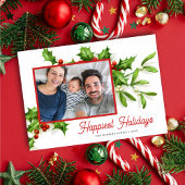 ヴィンテージホリーミストレトーフォトホリデーカード