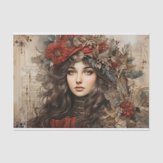 ヴィンテージホリーレディーデクページ 薄葉紙 (正面)