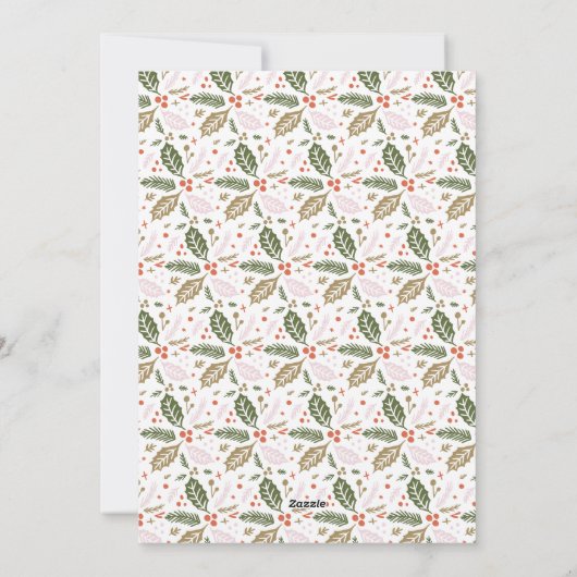 ヴィンテージホリー傾斜スナップショットフォトクリスマス シーズンカード (裏面)