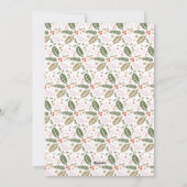 ヴィンテージホリー傾斜スナップショット2フォトクリスマス シーズンカード (裏面)