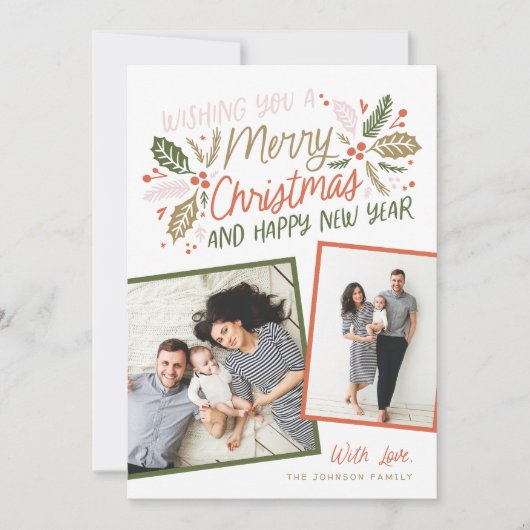 ヴィンテージホリー傾斜数々のスナップショット – 写真 シーズンカード (正面)