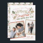 ヴィンテージホリー傾斜数々のスナップショット – 写真 シーズンカード<br><div class="desc">このフェスティバルとシックな休日の写真カードは、私たちのオリジナルの手を描いた冬の葉の色の甘いスタイルのタイポグラフィ鮮やかと2つの傾斜した写真。マッチ来パターンを持つ背面</div>