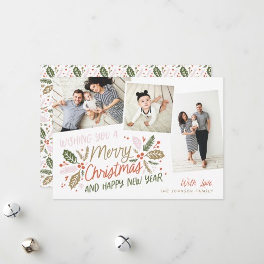 ヴィンテージホリー傾斜数々のスナップショット – 写真 シーズンカード (正面/裏面インサイチュ)