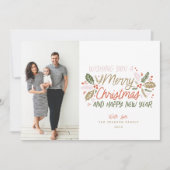 ヴィンテージホリー写真クリスマス シーズンカード (正面)