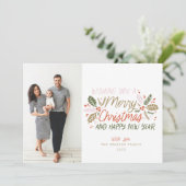 ヴィンテージホリー写真クリスマス シーズンカード (スタンド正面)