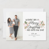 ヴィンテージホリー写真クリスマス シーズンカード (正面)