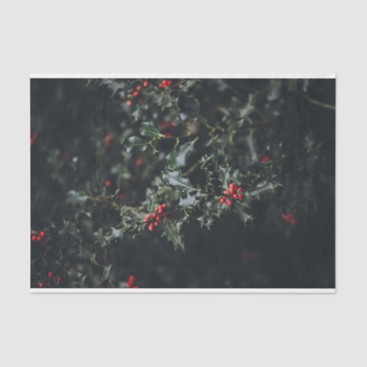 ヴィンテージホリー季節のクリスマスデクページ 薄葉紙 (正面)