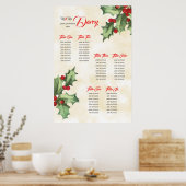 ヴィンテージホリー座席表 ポスター (キッチン)