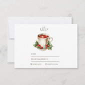 ヴィンテージホリー結婚クリスマス 出欠カード (正面)