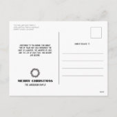 ヴィンテージホリー葉リースクリスマス シーズンポストカード (裏面)