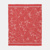 ヴィンテージホリー赤と白ホリデークリスマス フリースブランケット (正面)