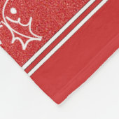 ヴィンテージホリー赤と白ホリデークリスマス フリースブランケット (角)