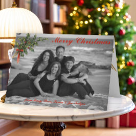 ヴィンテージホリー | カスタム折り畳みクリスマスフォトカード シーズンカード