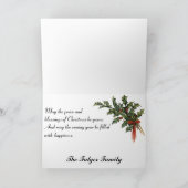 ヴィンテージホリー | カスタム折り畳みクリスマスフォトカード シーズンカード (内部)