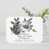 ヴィンテージホリー、シルバーベル、冬のシーン シーズンカード (スタンド正面)