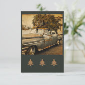 ヴィンテージホリ素朴ーカフラットグリーティングカード カード (スタンド正面)