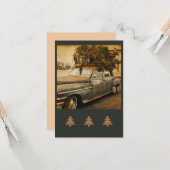 ヴィンテージホリ素朴ーカフラットグリーティングカード カード (正面/裏面インサイチュ)