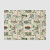 ヴィンテージホリ素朴ークリスマスカードコラージュ 薄葉紙 (正面)