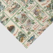 ヴィンテージホリ素朴ークリスマスカードコラージュ 薄葉紙 (詳細)