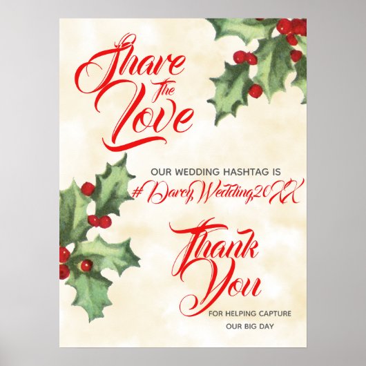 ヴィンテージホリ結婚ーのハッシュタグ記号 ポスター (正面)