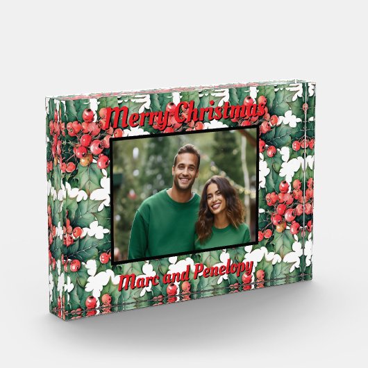 ヴィンテージホリ離れーリーベリー写真テンプレート フォトブロック (左)