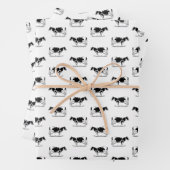 ヴィンテージホルスタインカスタム牛の背景色 ラッピングペーパーシート (インサイチュ)