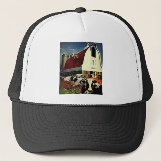 ヴィンテージホルスタイン乳牛の乳業 キャップ (正面)