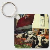ヴィンテージホルスタイン乳牛の乳業 キーホルダー (正面)