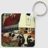 ヴィンテージホルスタイン乳牛の乳業 キーホルダー (裏面)