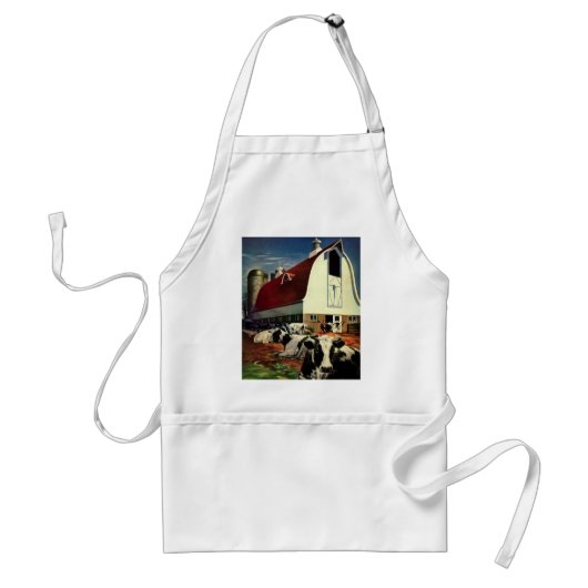 ヴィンテージホルスタイン乳牛の乳業 スタンダードエプロン (正面)