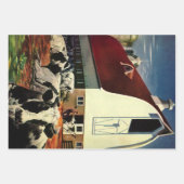 ヴィンテージホルスタイン乳牛の乳業 ラッピングペーパーシート (正面3)