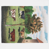 ヴィンテージホルスタイン、ジャージー、Ayrshireおよびショートホーン フリースブランケット (正面(横))