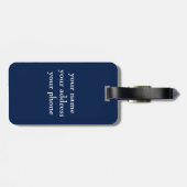 ヴィンテージホワイトいかりロープネイビーブルーバックグラウンド ラゲッジタグ (裏面横)