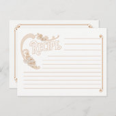 ヴィンテージホワイトおよび金ゴールドレシピカード ポストカード (正面/裏面)