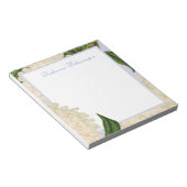 ヴィンテージホワイトアジサイパーソナライズされたメモ帳 ノートパッド (アングル)