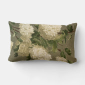 ヴィンテージホワイトアジサイ、タペストリールック ランバークッション (裏面)