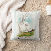 ヴィンテージホワイトイースターウサギ クッション (ブランケット)