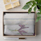 ヴィンテージホワイトエグレットパープルアイリスバタフライ日本の 薄葉紙 (ギフト)