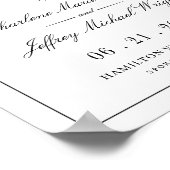 ヴィンテージホワイトエレガントなウェディングウェルカムサインWT313 ポスター (角)